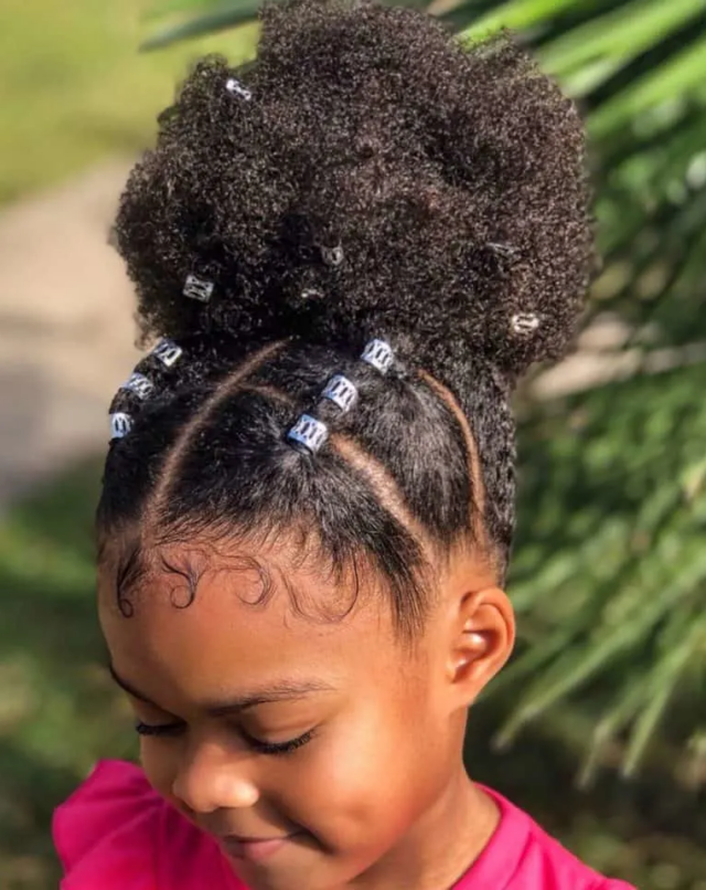 High Puff hairstyle for toddlers