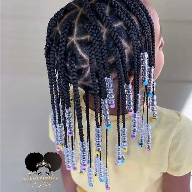 Long Triangle Part Braids with Beads