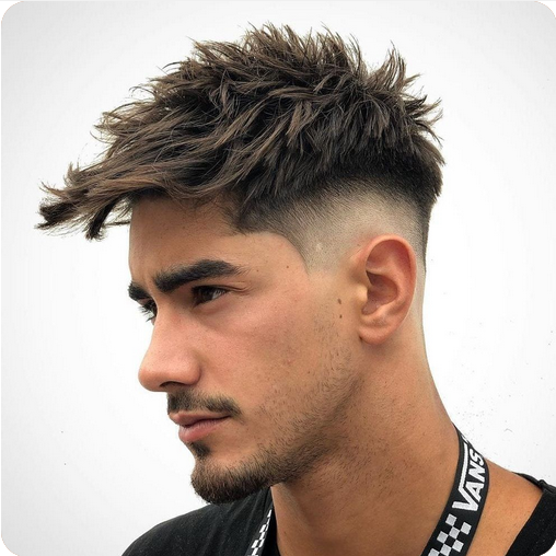 High fade with long on the top Haircut style for men